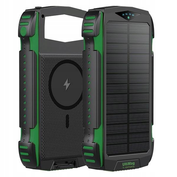 4smarts Powerbank Solarny TitanPackRugged UltiMag 20000mAh zielony/green