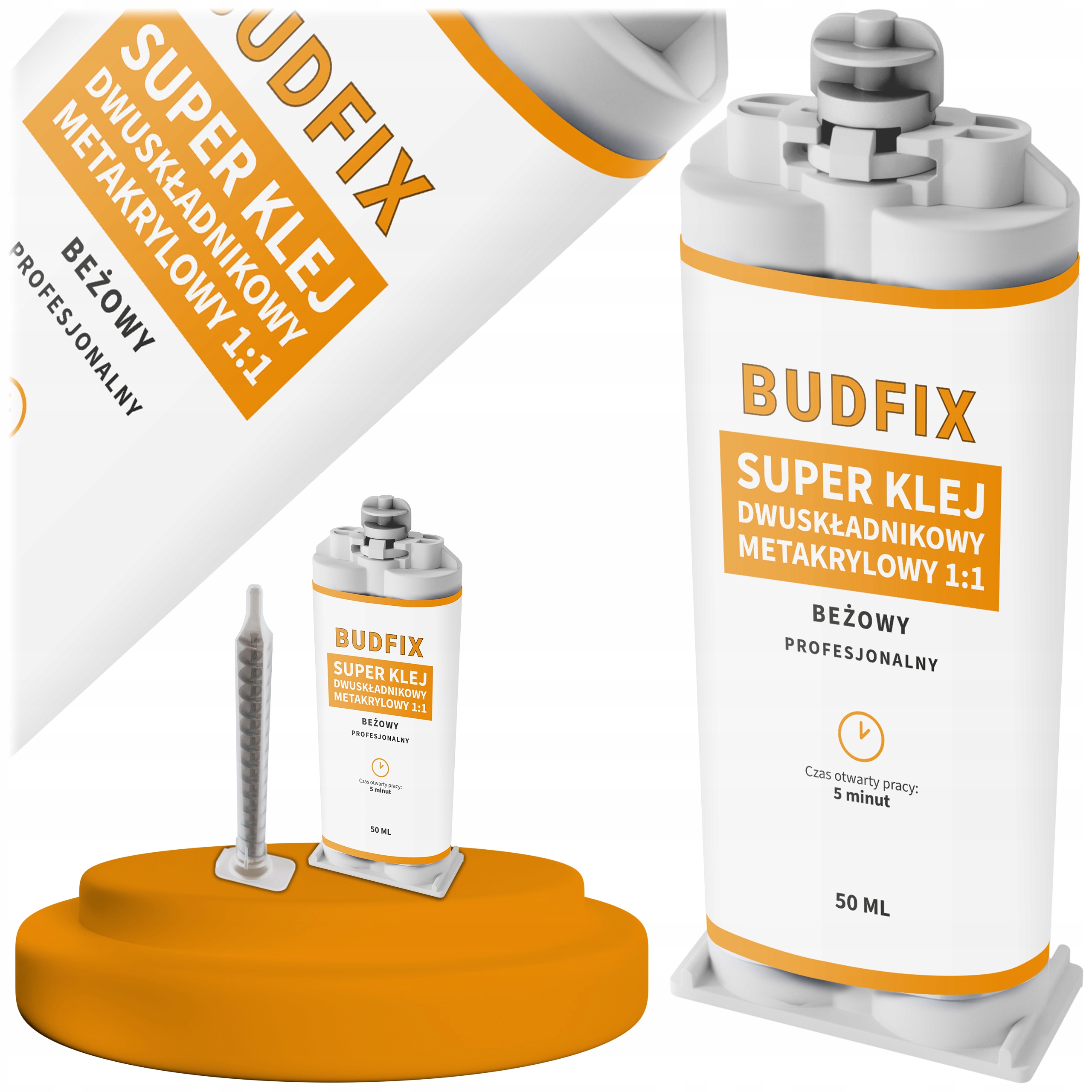 Klej Dwuskładnikowy Montażowy Mma Beżowy 50ml 1:1 Konstrukcyjny Mocny 5min