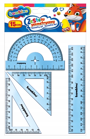 

Zestaw Geometryczny Bambino 4el. linijka 15cm MIX