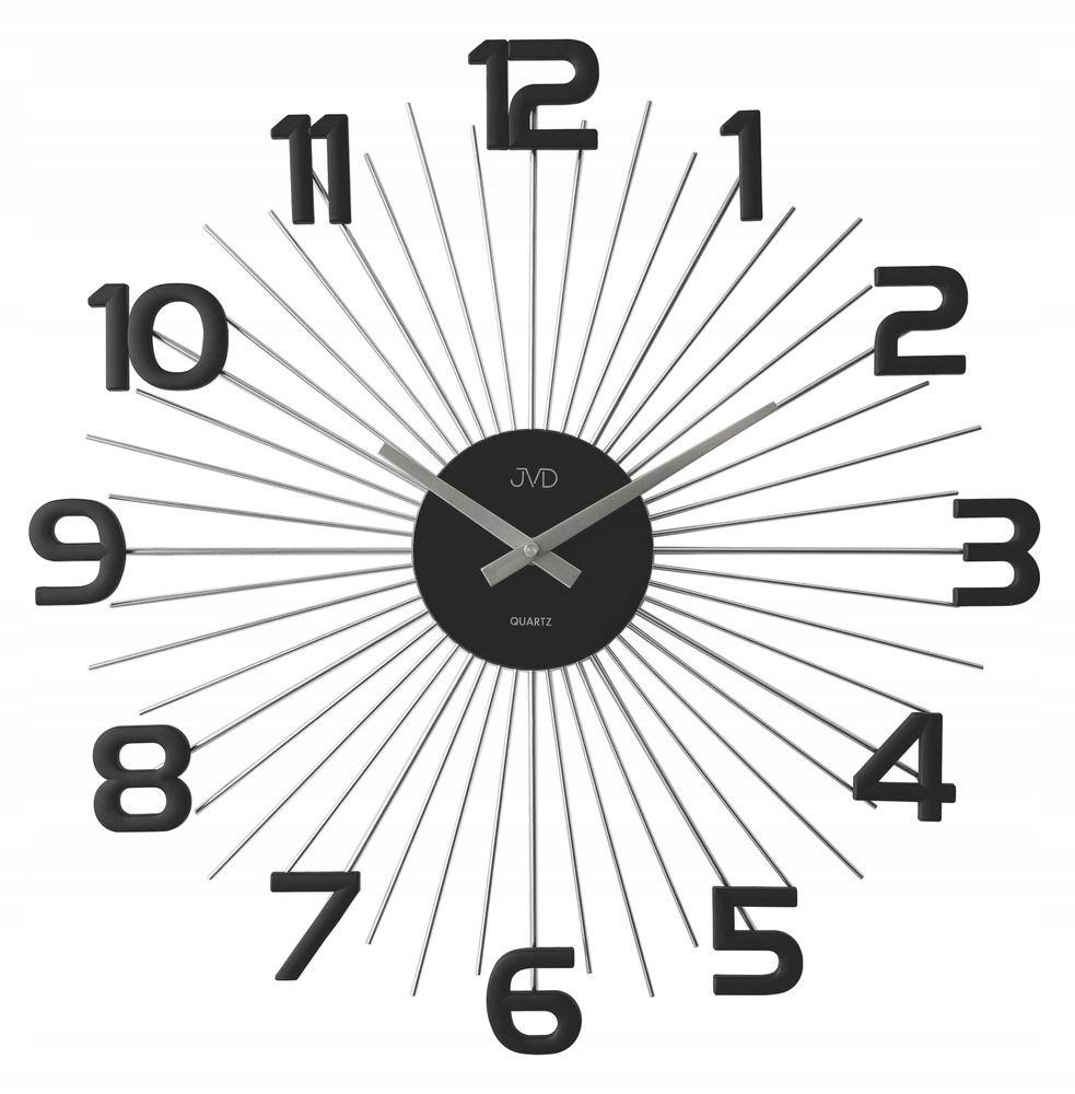Čierno-strieborný Nástenný Hodinový Stroj Jvd HT121.2 Veľký, Čitateľný, Moderný