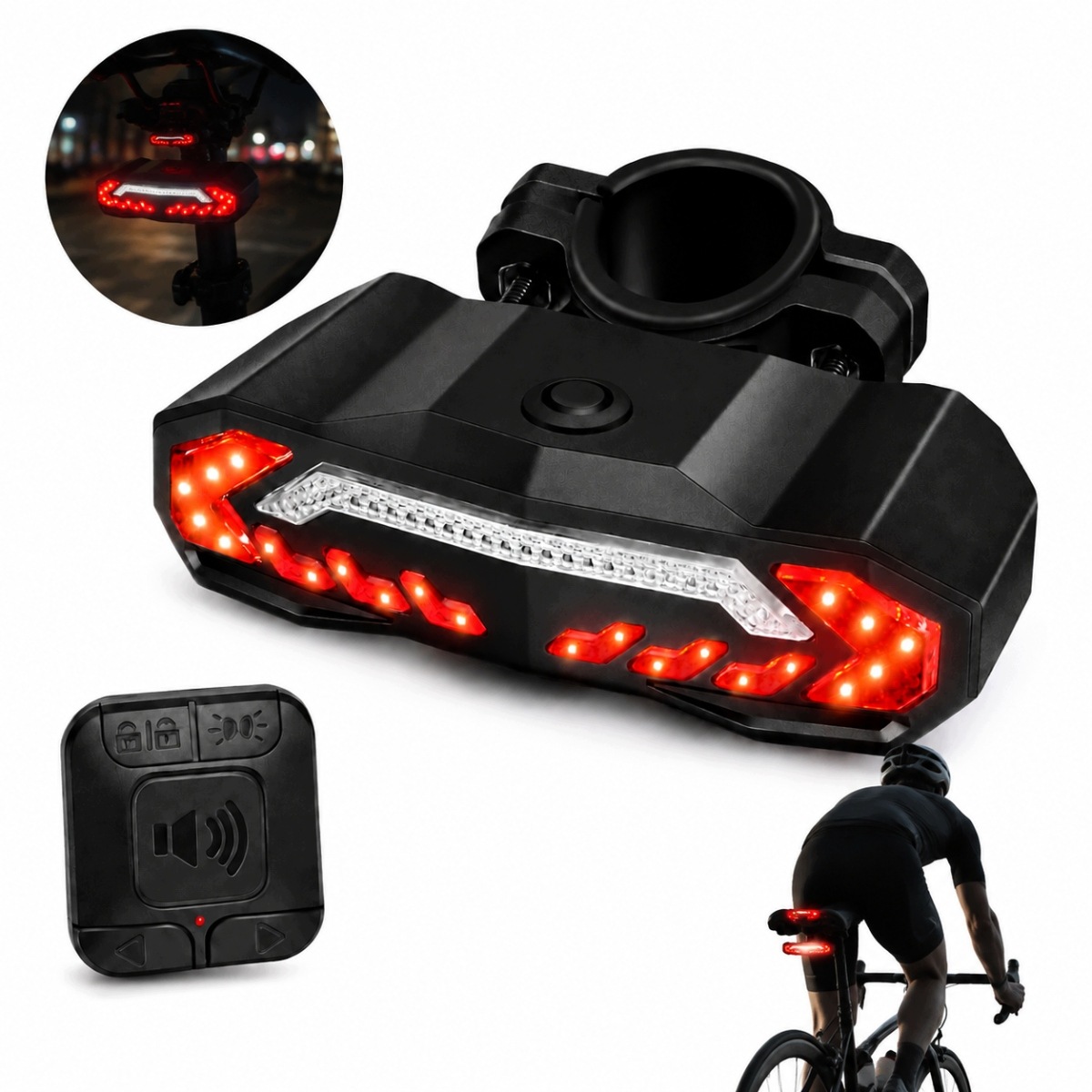 Kierunkowskazy do roweru Led rowerowa lampka z kierunkami Usb C Nowy 2026