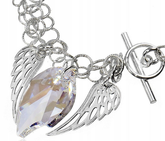 Krystalický náramek Angel Wing Stříbro Certifikát
