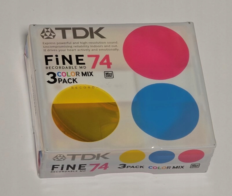 Minidisky MD Tdk Fine 74 3 Pack Color MIX 3 Ks Made In Japan