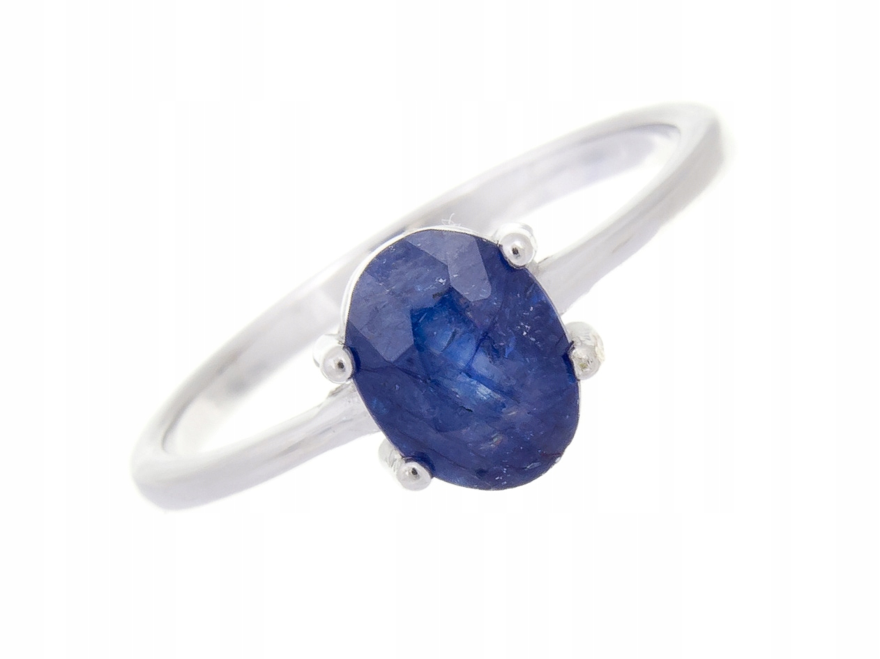 Stříbrný Prstýnek Vel Přírodní Safír