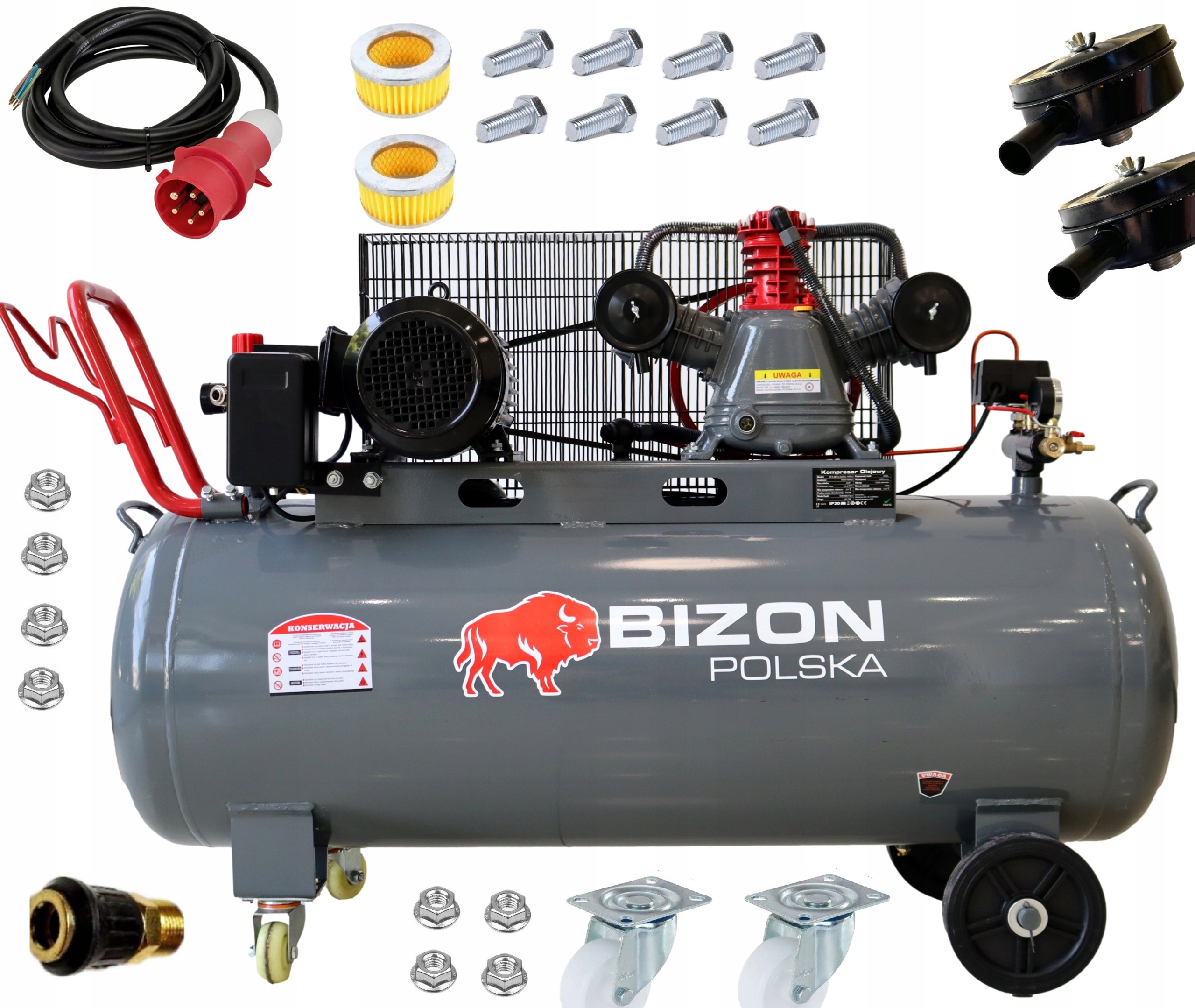 Kompresor olejowy 200L 14bar sprężarka powietrza pompa 400V 3 tłoki 3065