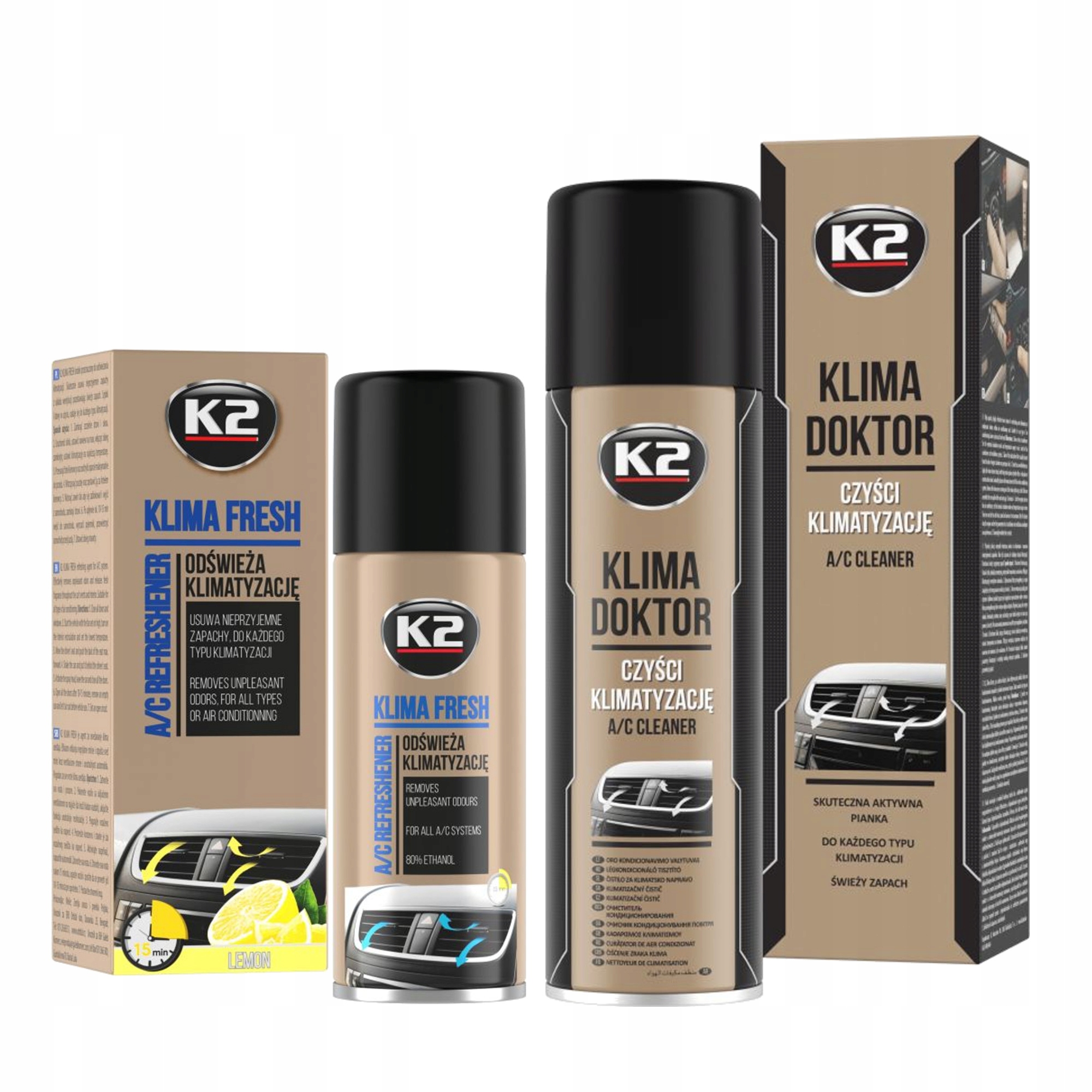 K2 KLIMA ZESTAW DO ODGRZYBIANIA KLIMATYZACJI LEMON