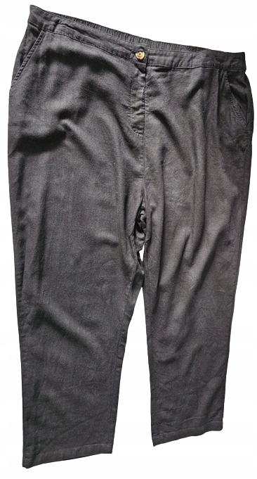 Peacocks spodnie czarne lniane na gumie 48