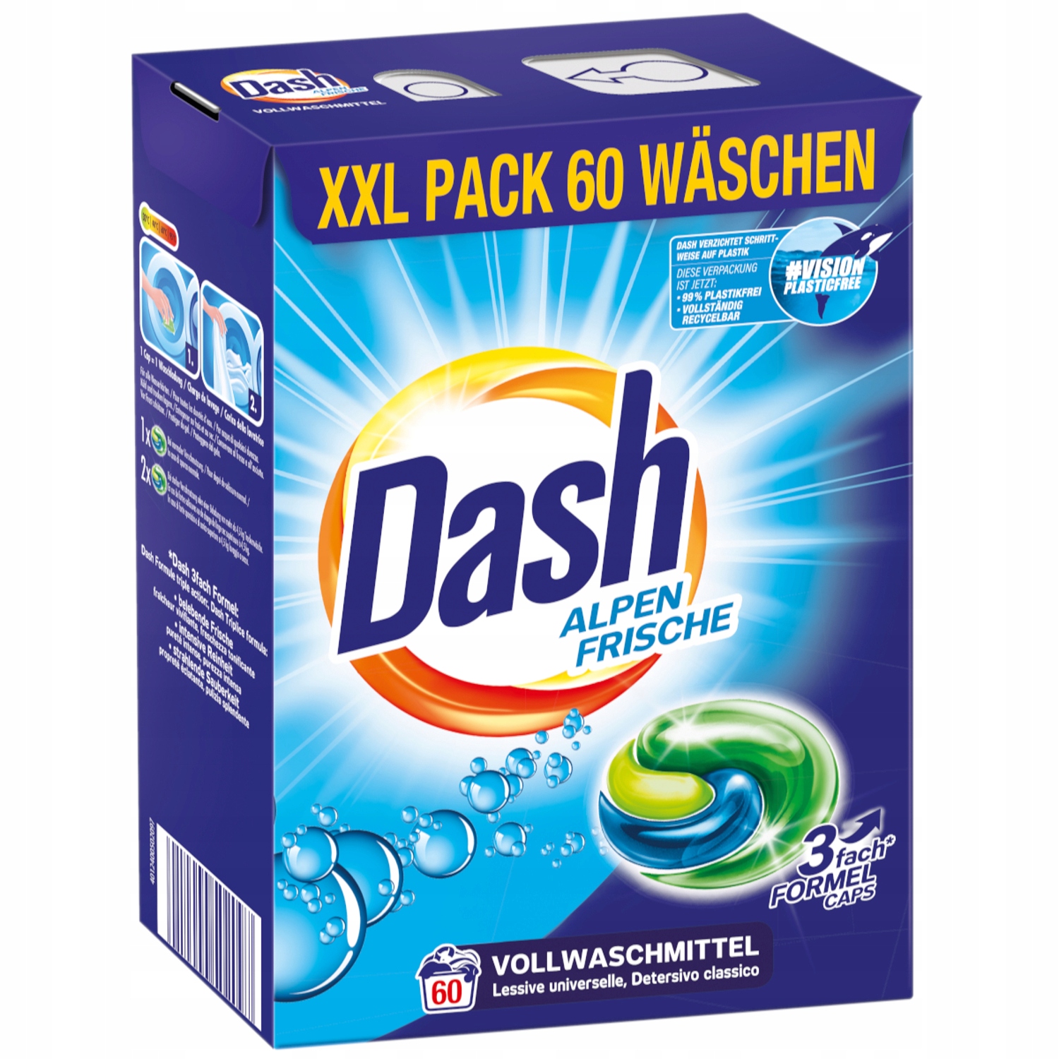 Levně Kapsle na bílé prádlo Dash 60 kusů, originální, zahraniční kvalita