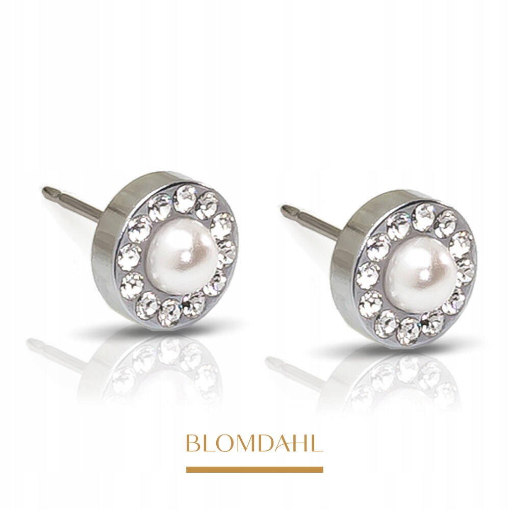 Hypoalergenní Náušnice Blomdahl Brilliance Halo Pearl White 6 mm