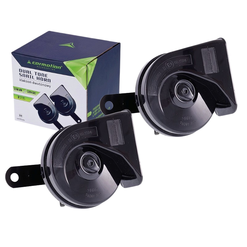 2x KLAKSON SAMOCHODOWY DWUTONOWY PROSTY 12V 118dB GŁOŚNY SYGNAŁ DŹWIĘKOWY