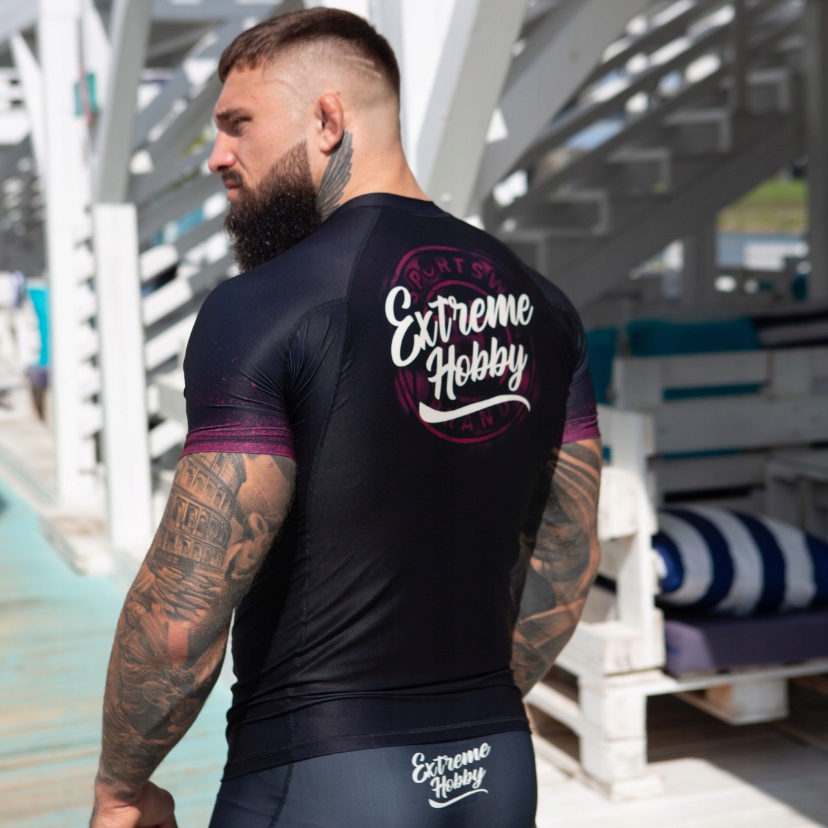 Rashguard z krótkim rękawem do MMA BJJ Męski EXTREME HOBBY BADGE 3XL Kod producenta 3392-98089-3XL