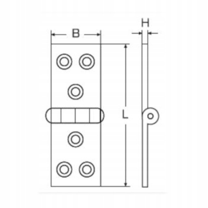 ZAWIAS 8047C NIERDZEWNY KWASOODPORNY 100X40X1,5 A2 Rodzaj inny
