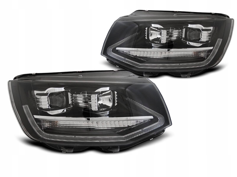 LAMPY REFLEKTORY DO VW T6 2015- CZARNE LED TRU DRL