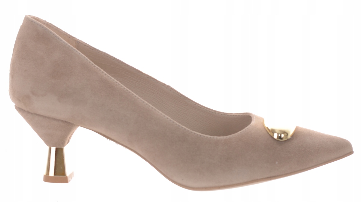 Lodičky Na Nízkém Podpatku, Béžové, Z Elegantní Ženské Kůže Chebello 37