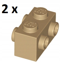 

Lego Dark Tan Brick 1 x 2 Study 52107 2 szt