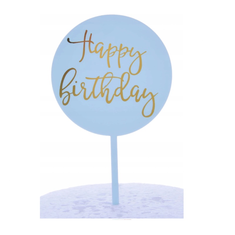 Topper Na Tort Happy Birthday Koło Błękitne