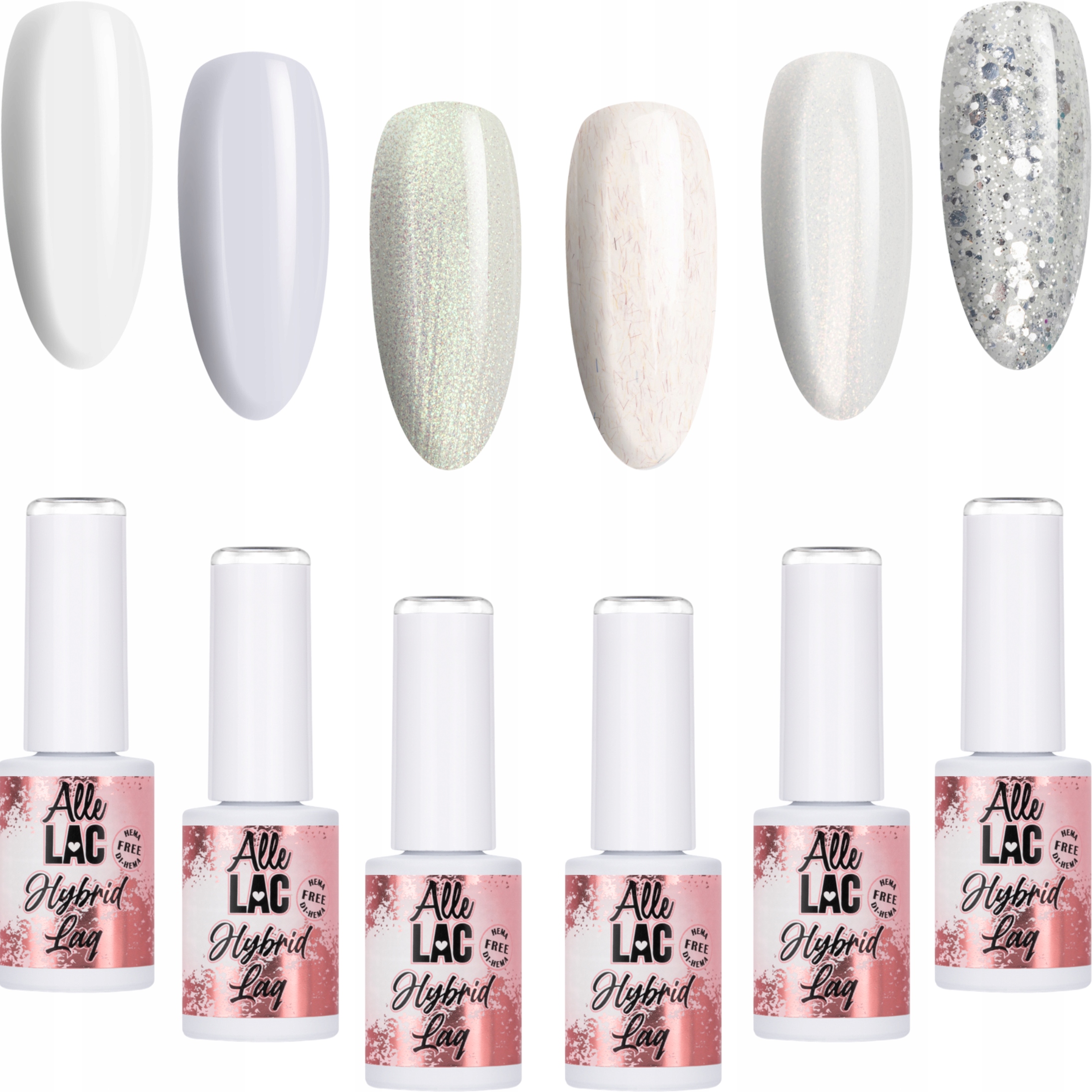 6x Hybridní lak Allelac 6 g Whites White Set 6v1