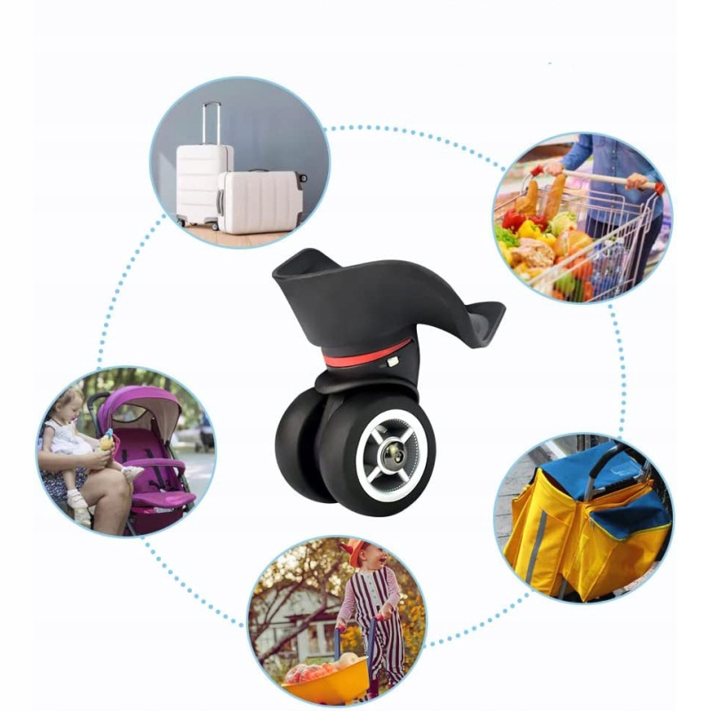 WYMIANA 4 KÓŁ ZAPASOWYCH DO WALIZKI BAGAŻOWEJ UNIWERSALNE KOŁO ELASTYCZNY Stan opakowania oryginalne