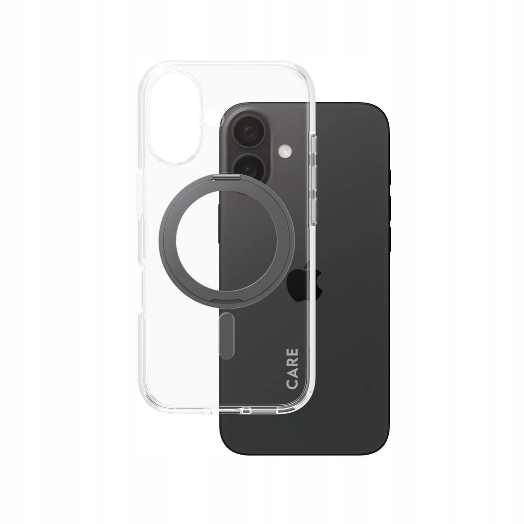 Care by PanzerGlass Feature Case Transparent w. Black Kickstand & MagSafe i