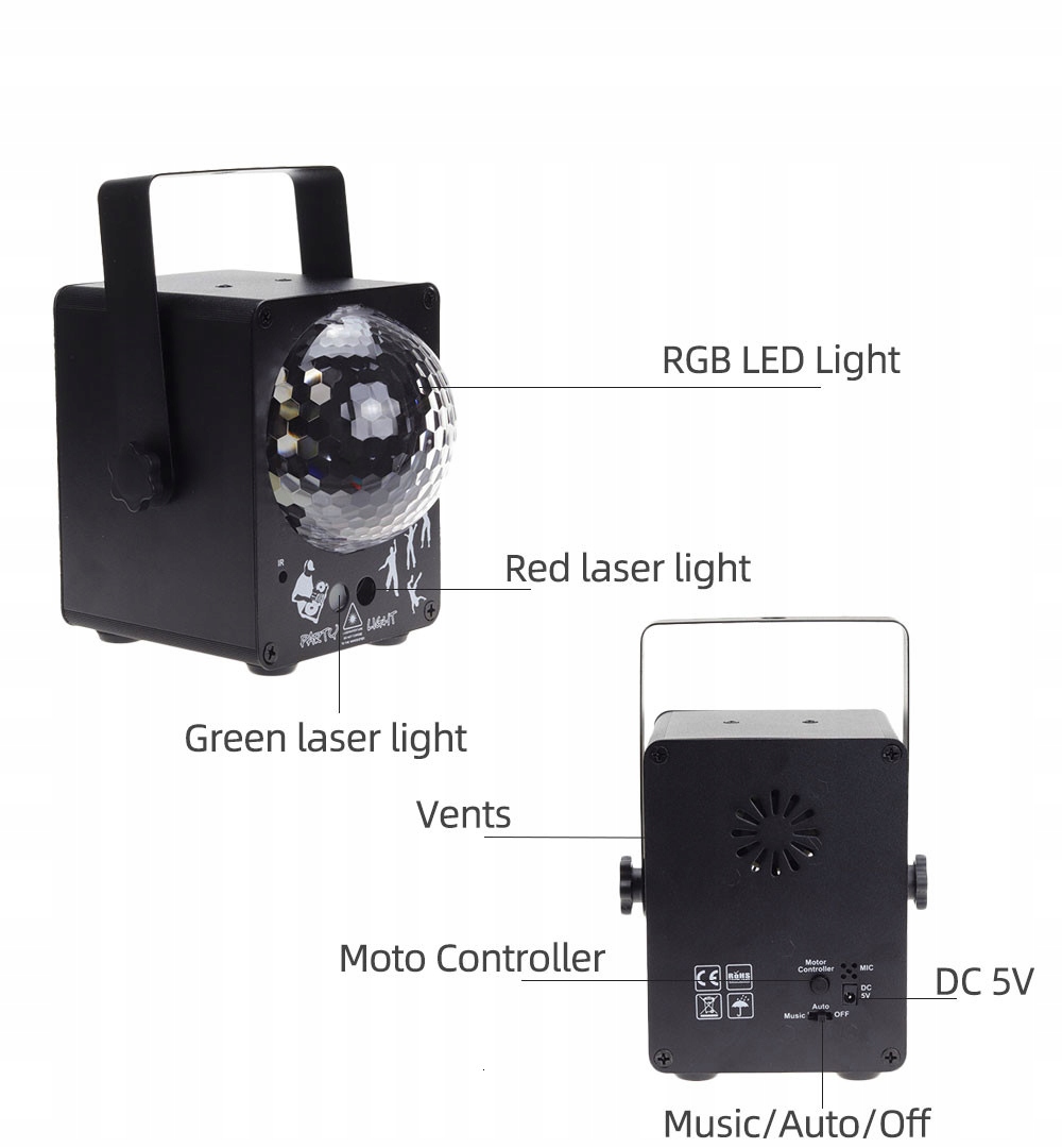 LASEROWY PROJEKTOR DYSKOTEKOWY RGB LED Marka Inna