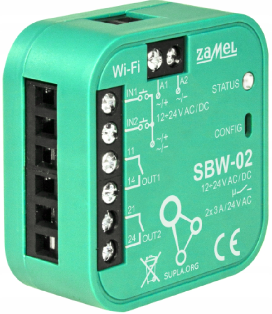 

Sterownik 2 bram furtki Wi-Fi SBW-02 dwukanałowy