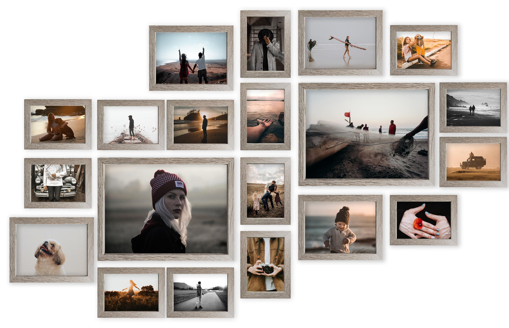 Multirám Lizbona Sada rámečků na fotografie cappuccino
