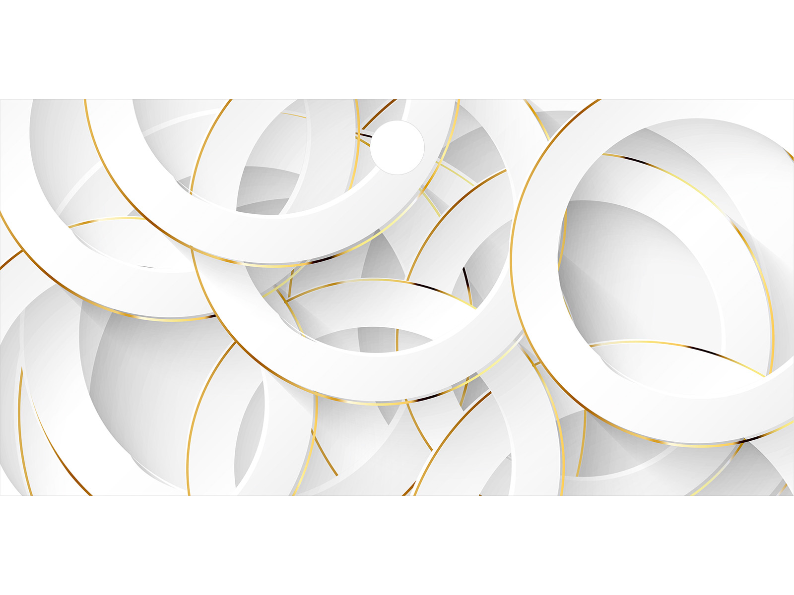 Mata Ochronna na Biurko Ikea 105x50 białe ringi