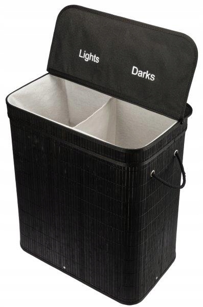 BAMBUSOWY KOSZ NA PRANIE BIELIZNĘ UCHYLNY 100L