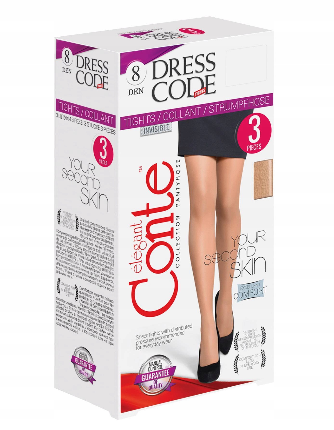 

Rajstopy ultra cienkie Dress Code 8 (3 sztuki)