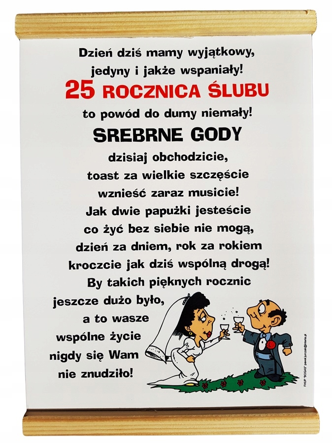 

dla Małżeństwa z okazji 25 rocznicy Ślubu