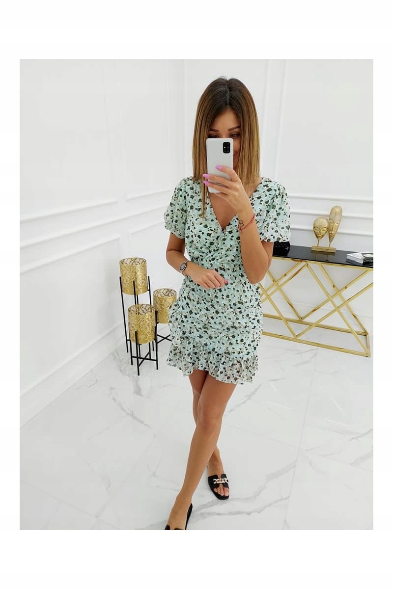 Vittoria Ventini Šaty Amalfi Fowers ST-533 Mint Mint, L