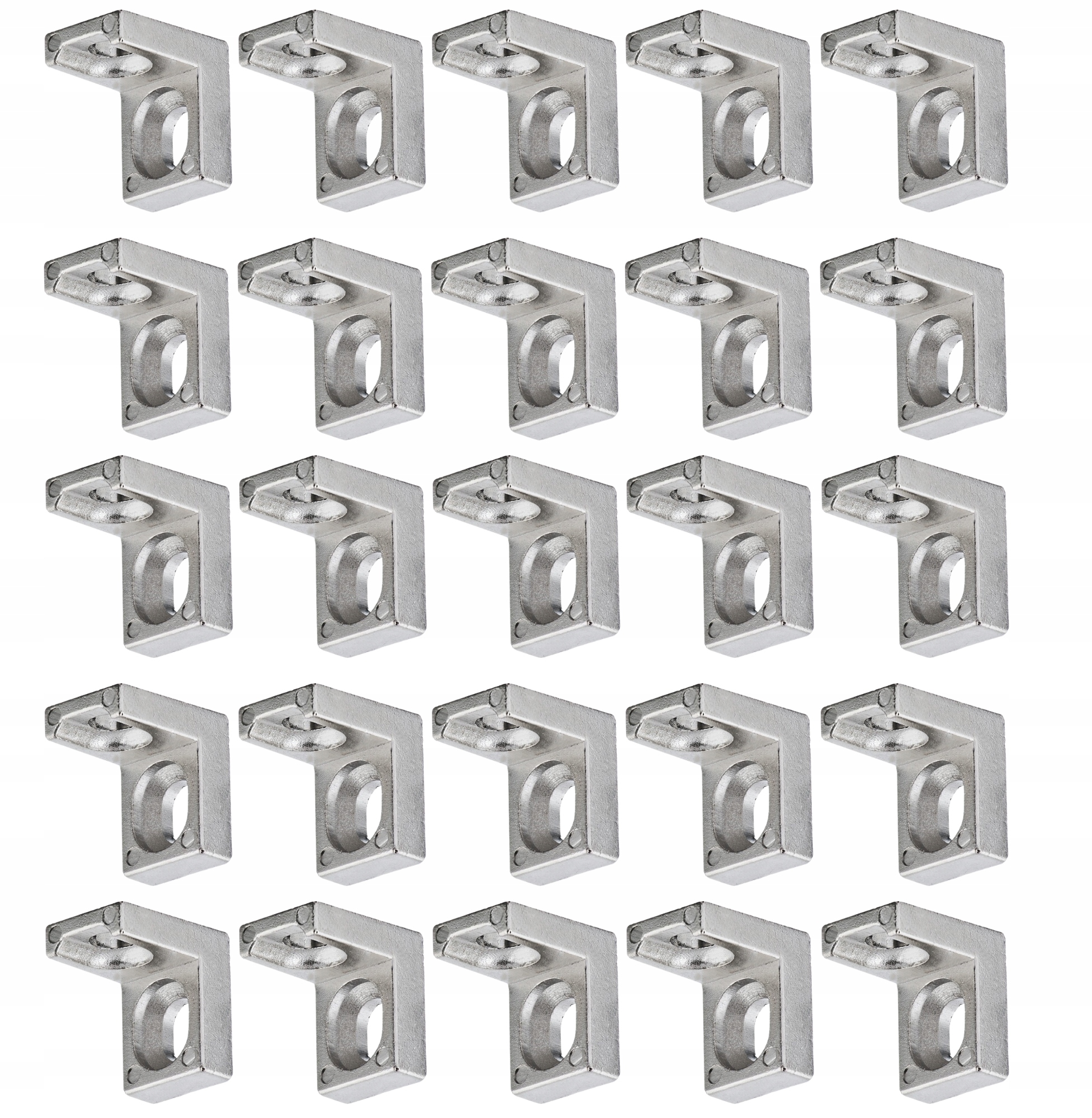 100X Podpěra Na Poličku, Konzole Na Polici, Podpěra Se Dvěma Otvory, Nikl