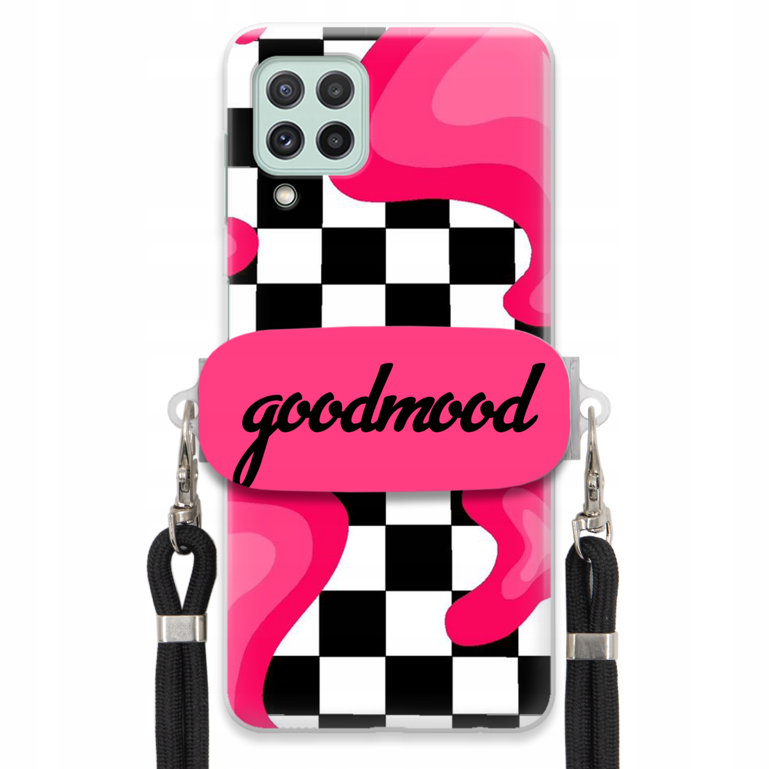 Puzdro Na Samsung M22 4G Sada Case Držiak Na Vodítko Čierna Pre Teen Splash