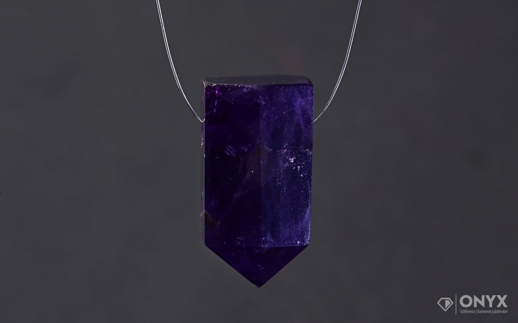 Ametyst vrtaný fazetovaný křišťál 20x10 mm