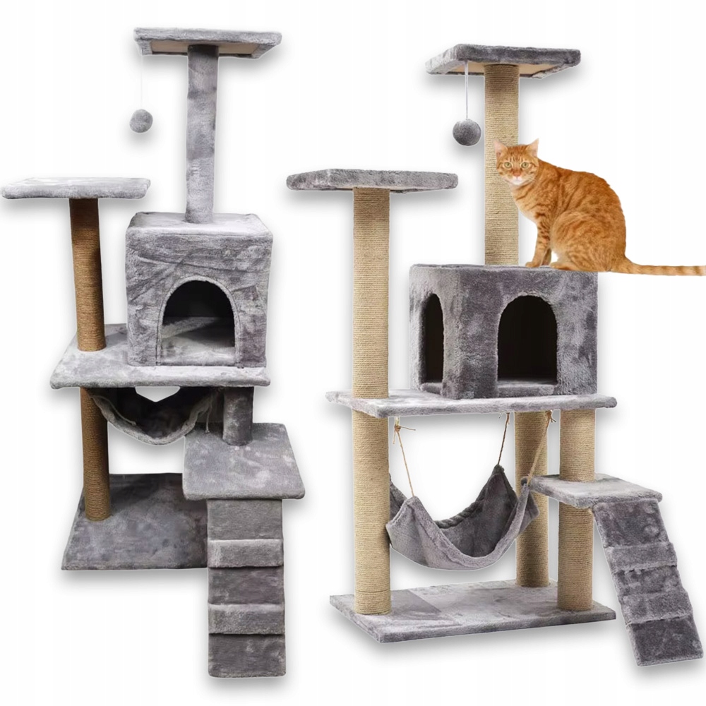 Pupilo Domeček Škrabadlo Pelíšek Houpací síť Žebřík Pro Kočky Hračka 4 Patra
