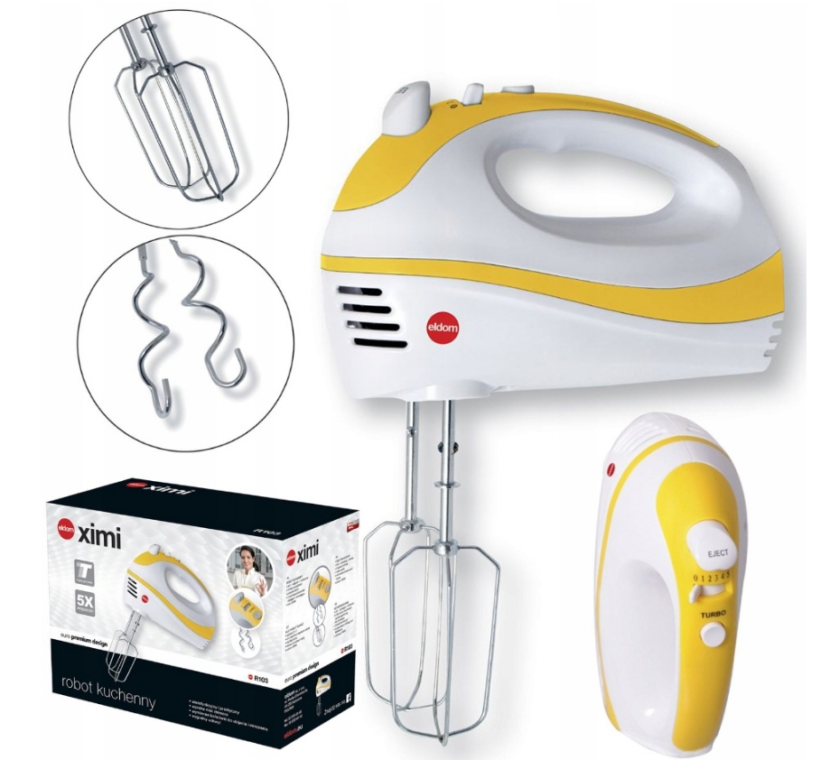 Kuchyňský Robot Ruční Mixér 2V1 Šlehání Míchání 5 Rychlostí Bílý