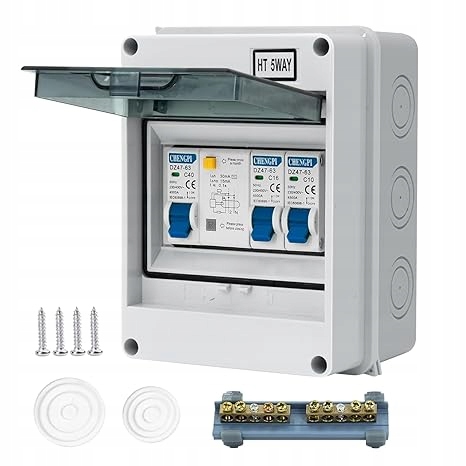 Pojistkový Rozvaděč Na Omítku IP65 S Vypínačem Ac 40A, C10A+C16A