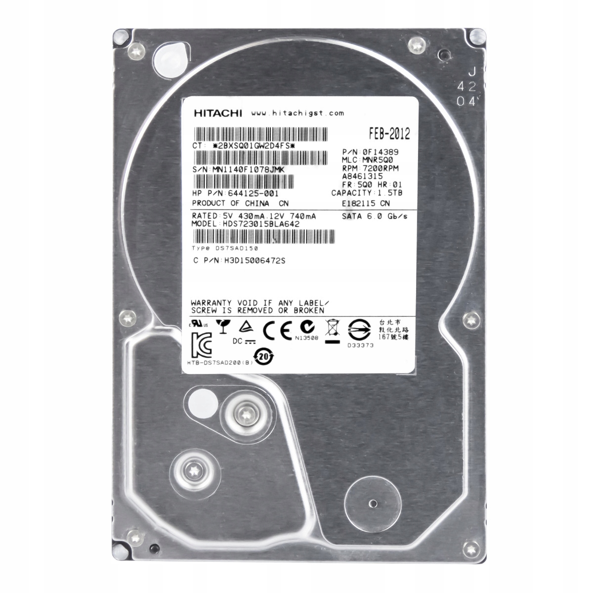 1.5TB 7.2K Sata III 3.5'' HDS723015BLA642