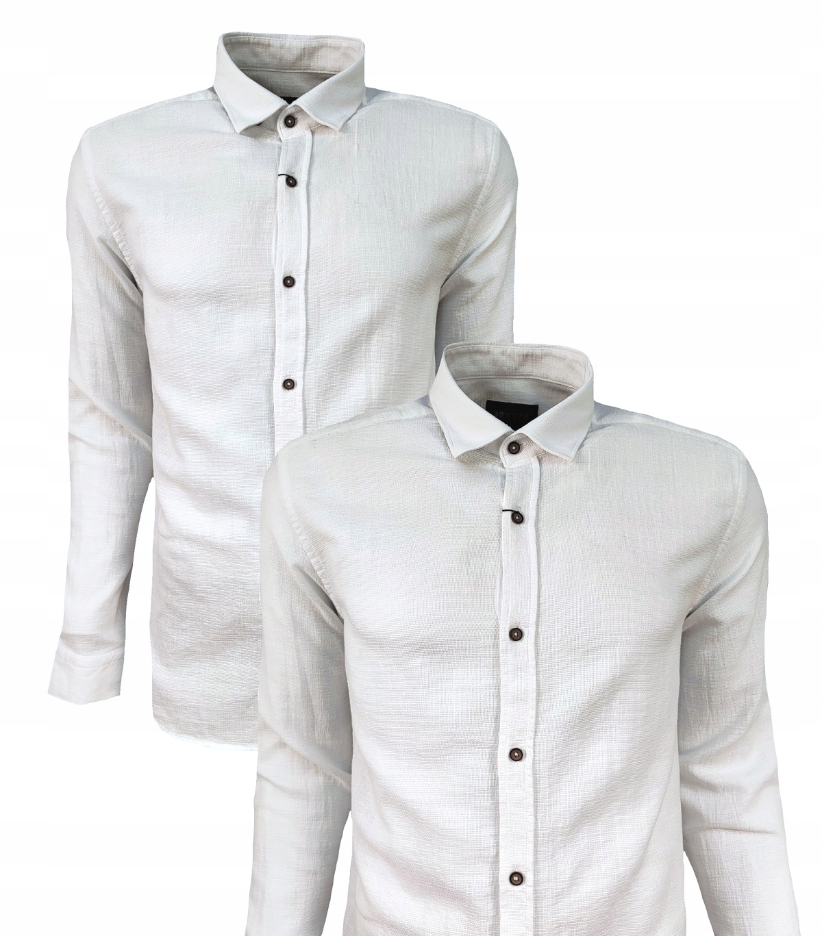 Bílá vizitková košile Prodyšná s vyhrnutým rukávem L