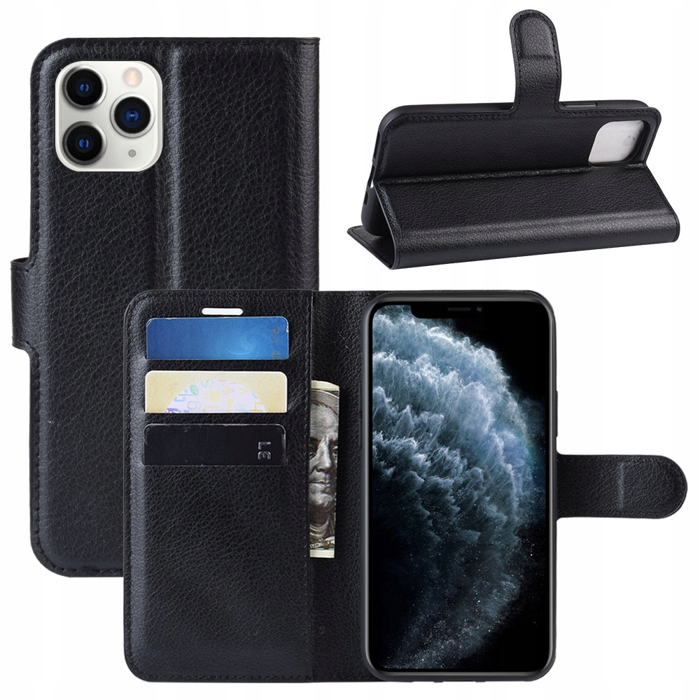 

Etui Portfel Litchi, Pokrowiec Do Iphone 11 Pro