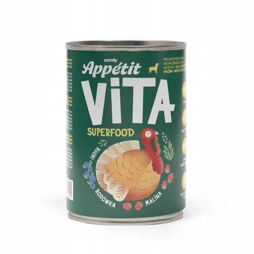 Comfy Appetit Vita – vlhké krmivo monoproteinové s krůtím masem