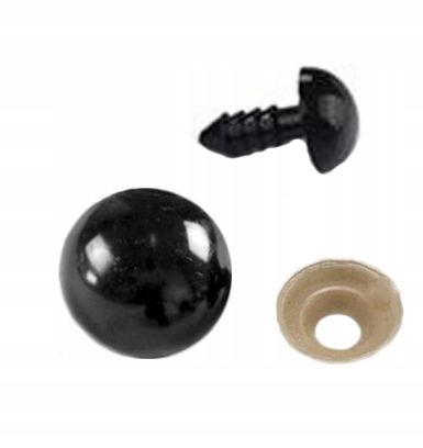 Oczy do maskotek 7mm czarne okrągłe 2szt A80