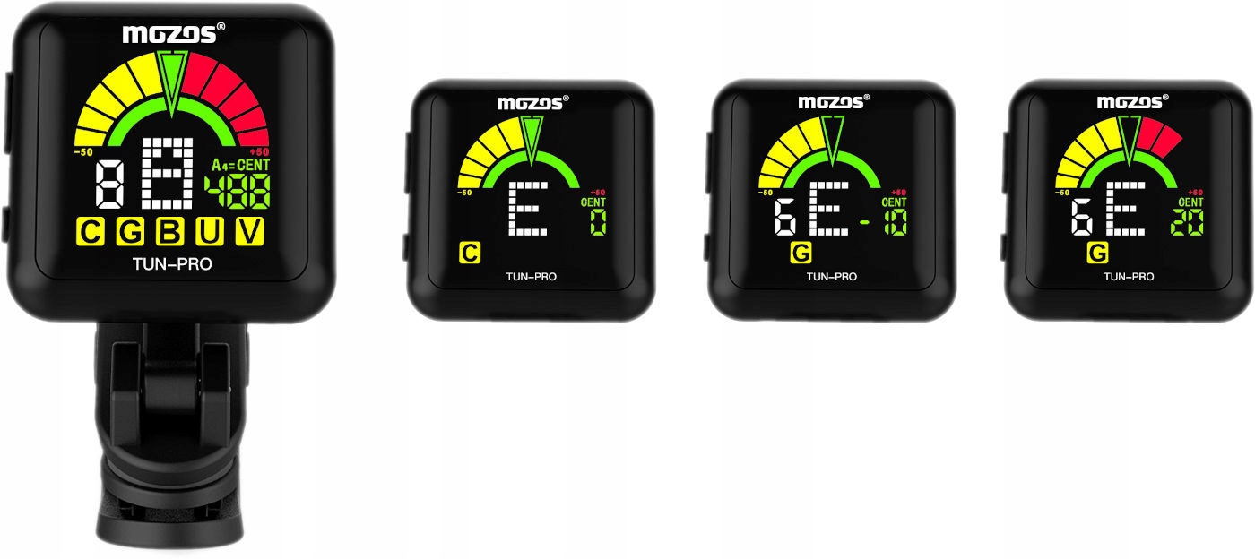 STROIK TUNER DO GITARY UKULELE BASU SKRZYPIEC PRO STRUNOWY MOZOS Marka Mozos