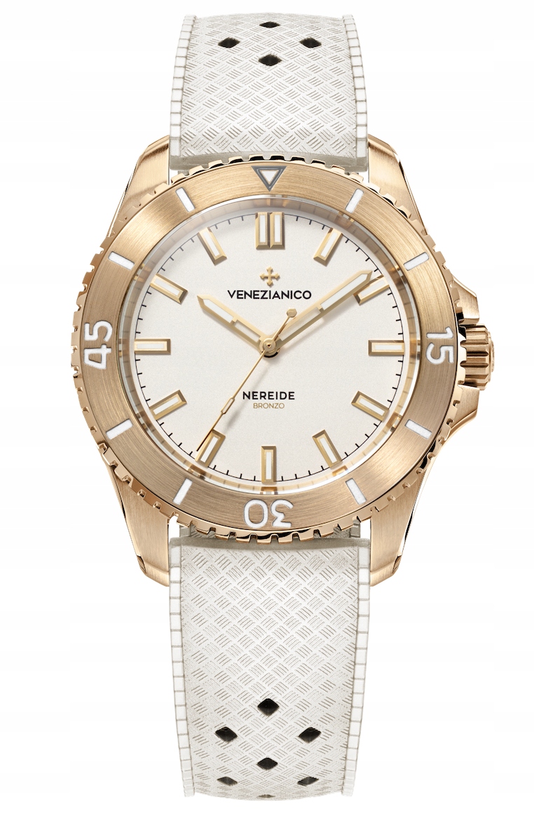 Nowy Zegarek Męski Venezianico 3121556 Nereide Bronzo 39 Bianco