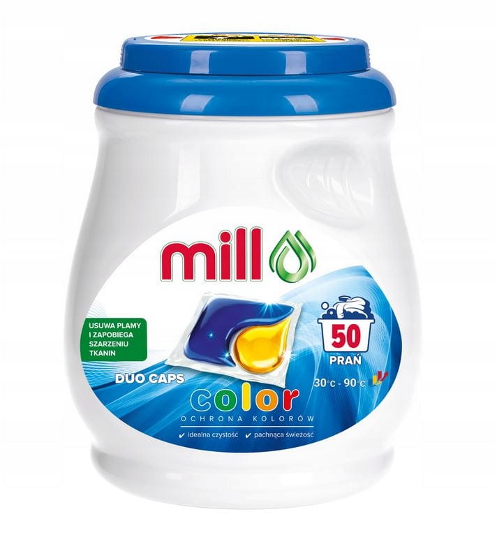 Levně Mill Professional Kapsle na praní barevných tkanin 50 kusů