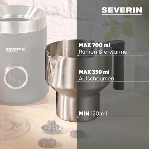 SEVERIN SPUMA 700 PLUS Elektryczny Spieniacz Do Mleka Indukcyjny Stalowy — miniatura 7