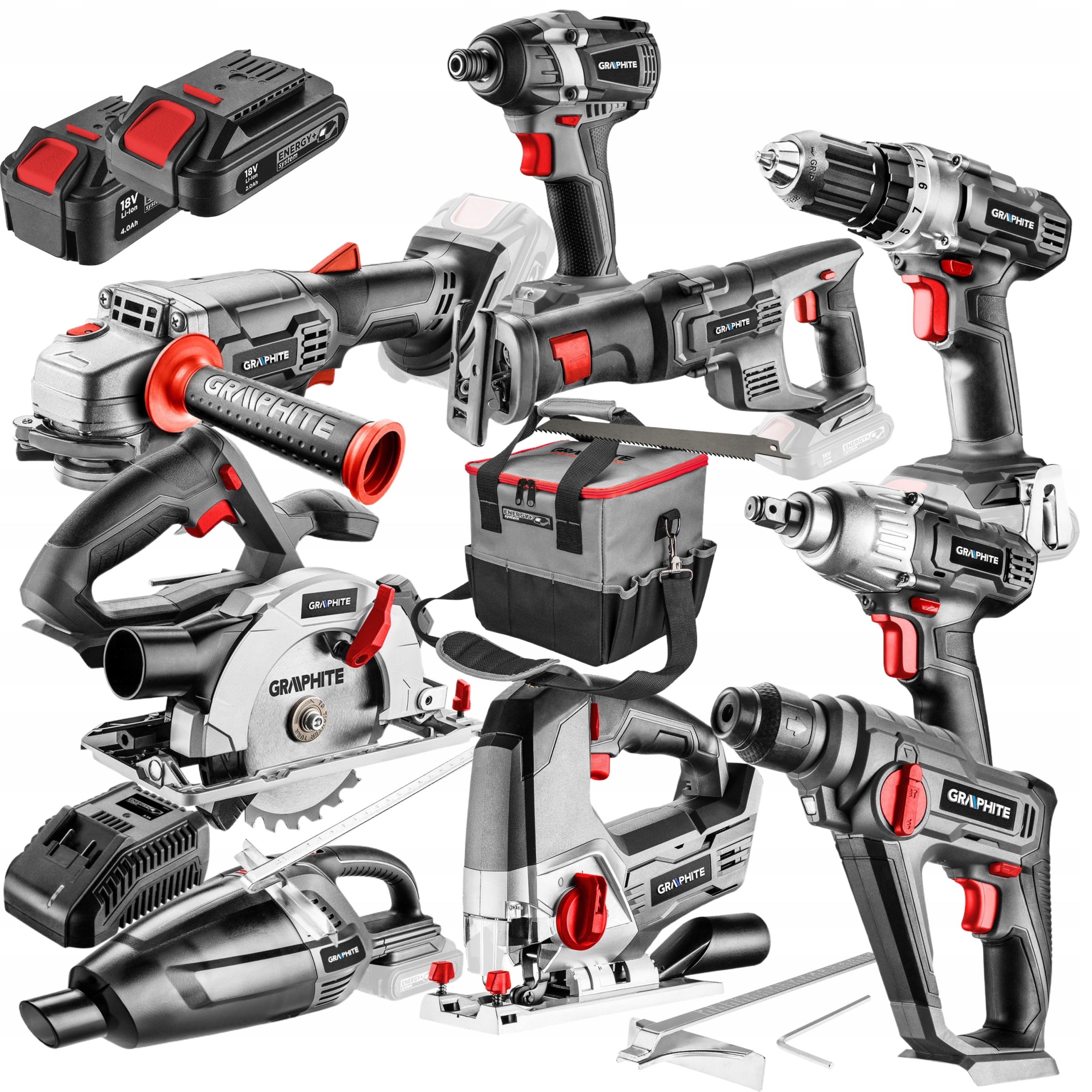Набор электроинструментов 18V 4AH 2AH GRAPHITE 13EL