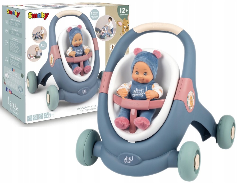 Smoby Little Wózek Pchacz Zestaw z Lalką Gondola