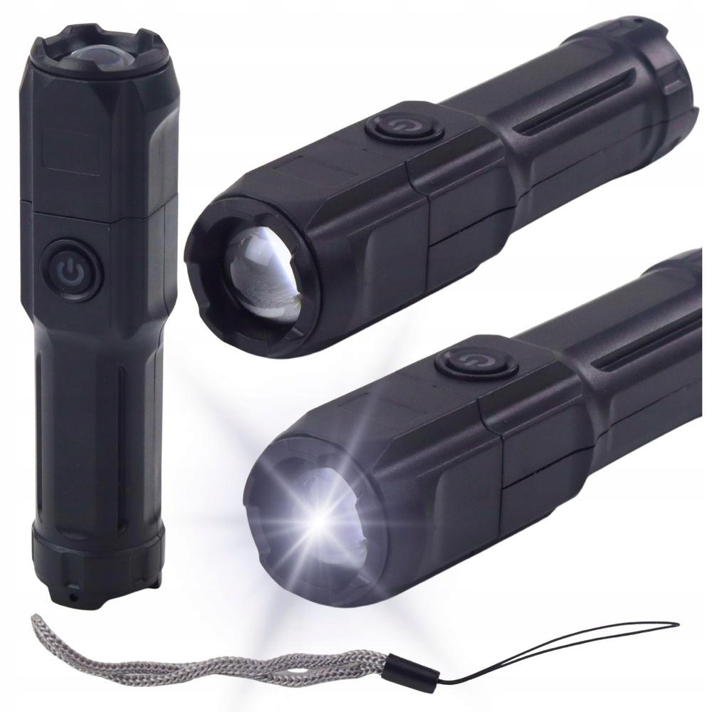 Latarka led regulacja zoom 3 tryby świecenia