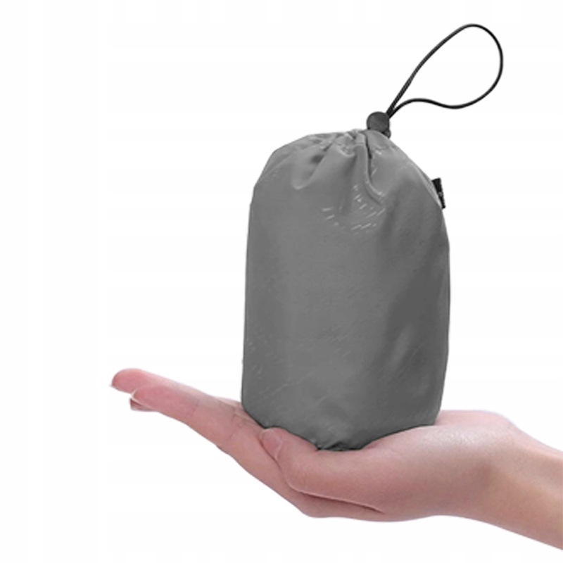 KURTKA PRZECIWDESZCZOWA Z KAPTUREM WIATRÓWKA LEKKA UNISEX SZARA ROZ. XL Długość do bioder